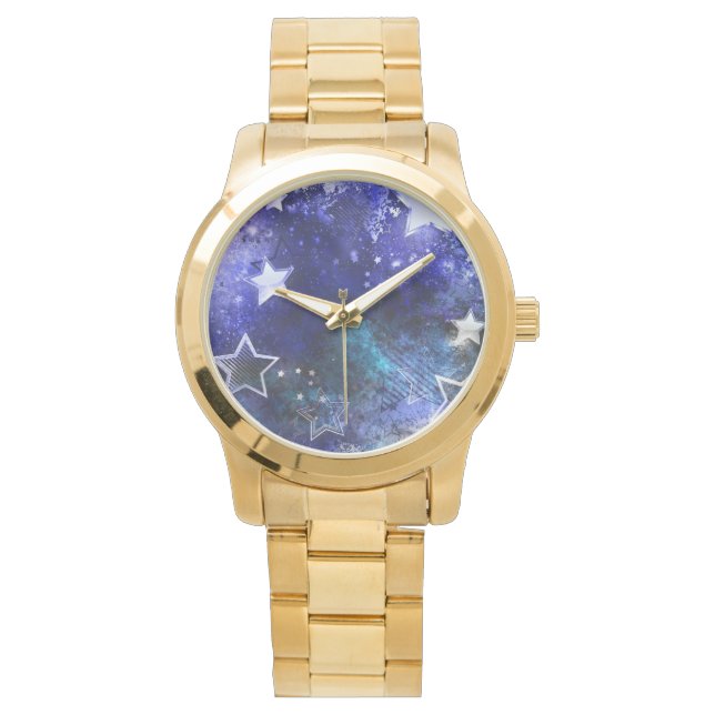 Reloj De Pulsera Fondo espacial con estrellas (Anverso)