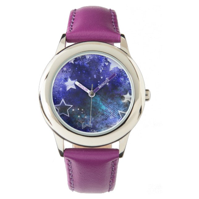 Reloj De Pulsera Fondo espacial con estrellas (Anverso)