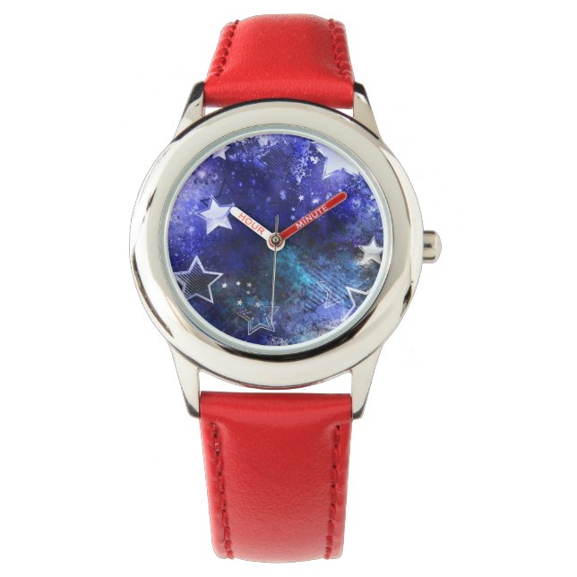 Reloj De Pulsera Fondo espacial con estrellas (Anverso)