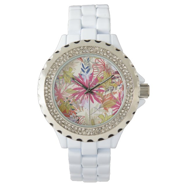 Reloj De Pulsera Fondo floral 6 (Anverso)