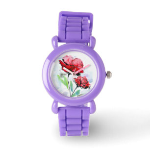 Reloj De Pulsera Fondo floral pintado extracto