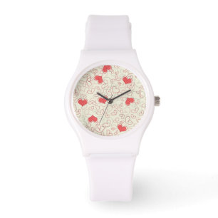 Reloj De Pulsera Fondo lindo de los corazones