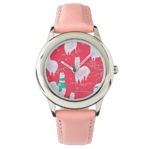 Reloj De Pulsera Fondo lindo del rojo del ilustracion de Perú de