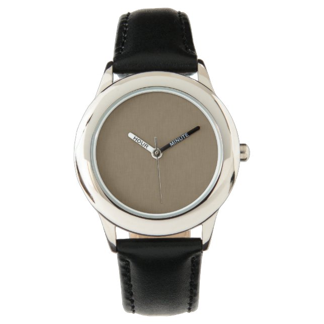 Reloj De Pulsera Fondo marrón texturizado calmado y simple (Anverso)
