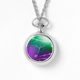 Reloj De Pulsera Fondo morado festivo Mardi Gras