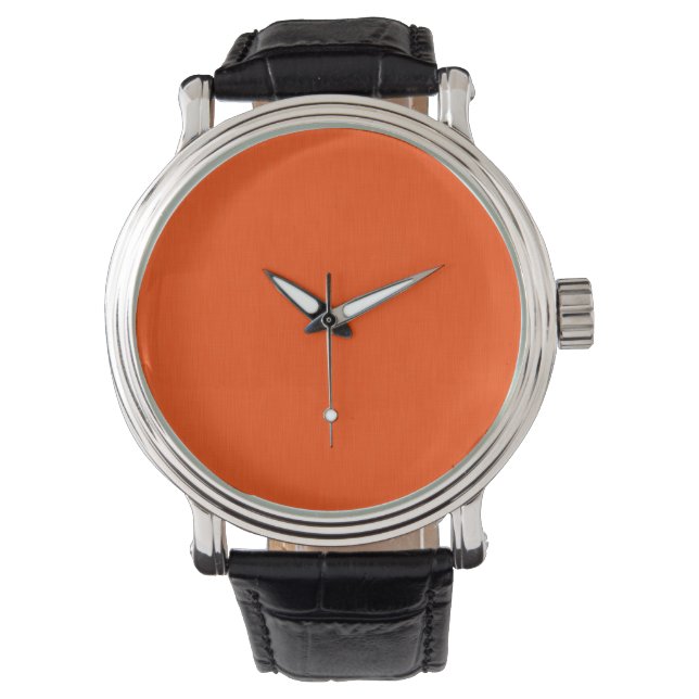 Reloj De Pulsera Fondo naranja texturizado tranquilo y simple (Anverso)