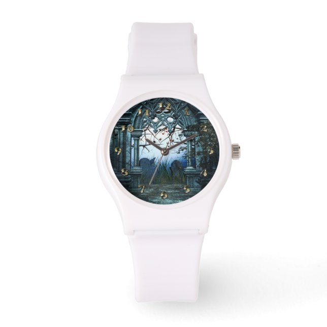 Reloj De Pulsera Fondo oscuro de cementerio (Anverso)