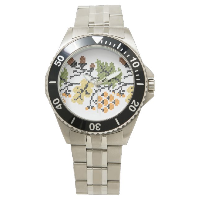 Reloj De Pulsera Fondo otoñal de roble (Anverso)