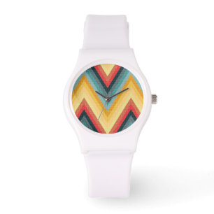 Reloj De Pulsera Fondo rayado 2 del zigzag