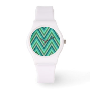Reloj De Pulsera Fondo rayado del zigzag