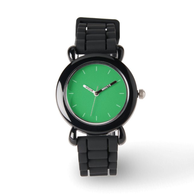 Reloj De Pulsera Fondo verde de fondo moderno (Anverso)