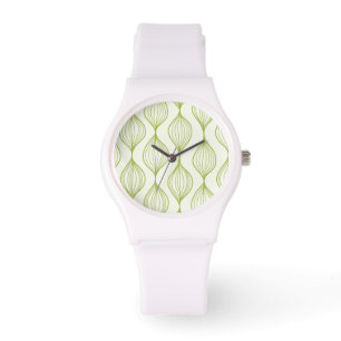 Reloj De Pulsera Fondo vertical verde del modelo del ogee