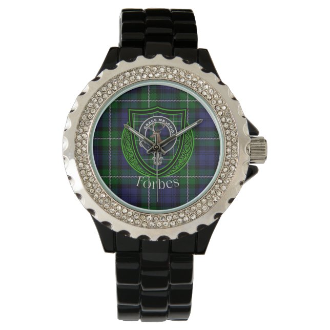 Reloj De Pulsera Forbes Scottish Clan Tartan & Crest (Anverso)