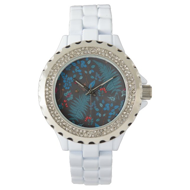 Reloj De Pulsera Forest berries, leaves and bugs 1 (Anverso)