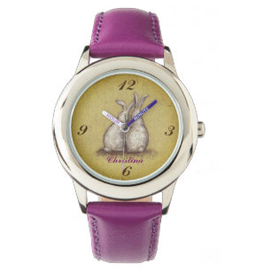 Reloj De Pulsera "Forever Love Bunnies" Personalizado de diseño eWa