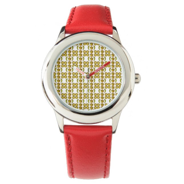 Reloj De Pulsera Forma de peinado Gemstone Art Amarillo (Anverso)