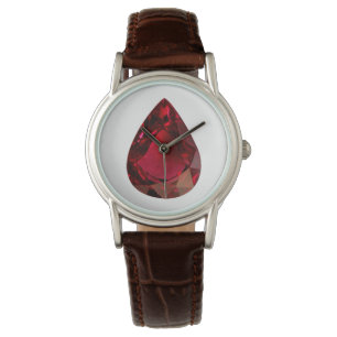 Reloj De Pulsera Forma de Ruby Pear Red Watch