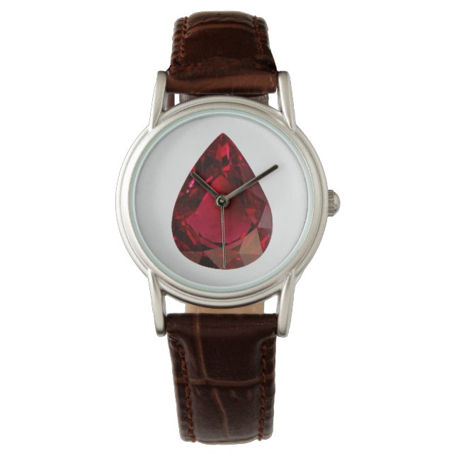Reloj De Pulsera Forma de Ruby Pear Red Watch (Anverso)