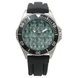 Reloj De Pulsera Formas rectangulares en verde oscuro y manchado