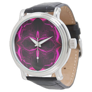 Reloj De Pulsera Formas, "traços rosa flutuam" em fundo azul?Formas