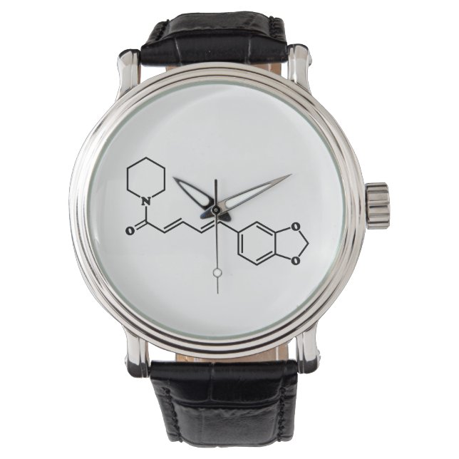 Reloj De Pulsera Fórmula química molecular de pimienta negra (Anverso)