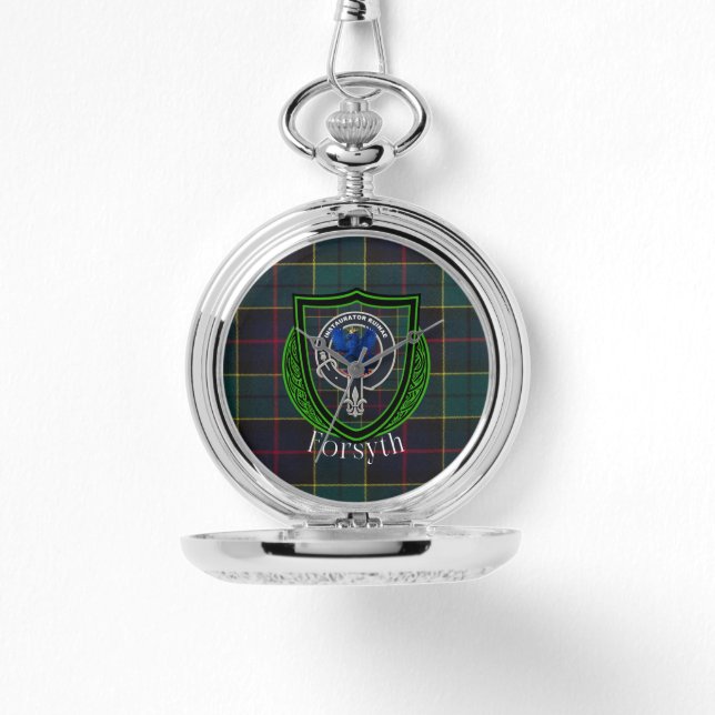 Reloj De Pulsera Forsyth Scottish Clan Tartan & Crest (Anverso)