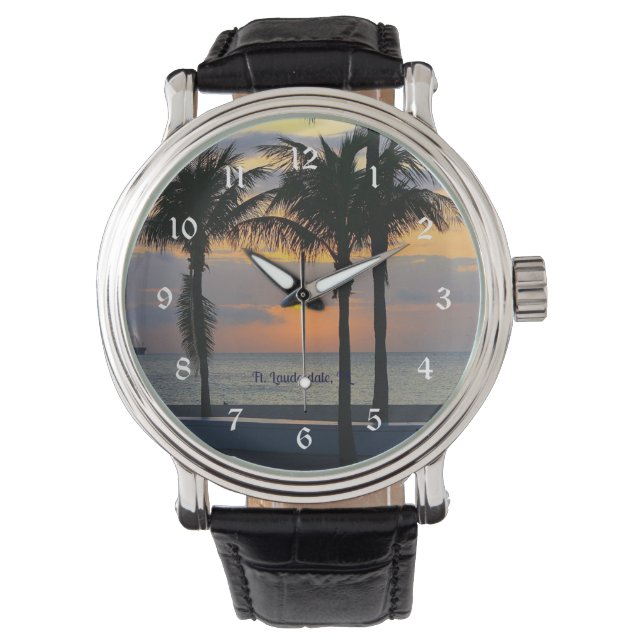 Reloj De Pulsera Fort Lauderdale, FL Sunset (Anverso)