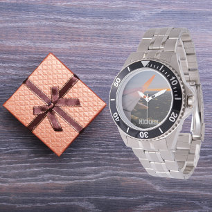 Reloj De Pulsera foto aérea de aircarft de sunrise, personalizada