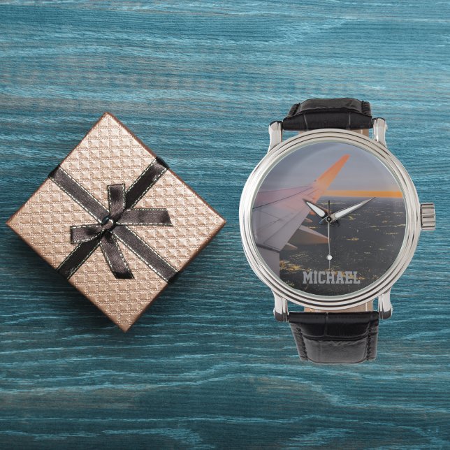 Reloj De Pulsera foto aérea de aircarft de sunrise, personalizada (Subido por el creador)