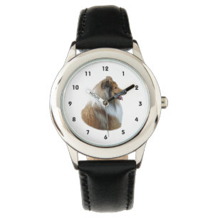 Reloj De Pulsera Foto áspera del retrato del perro del collie