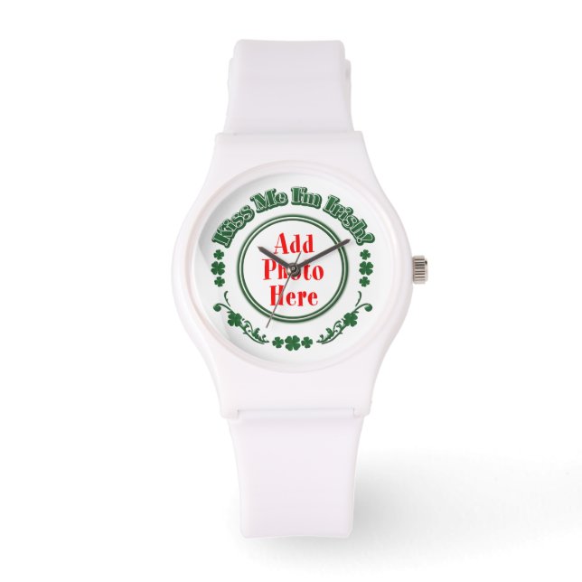 Reloj De Pulsera FOTO Bésame Soy irlandés - Círculo verde (Anverso)