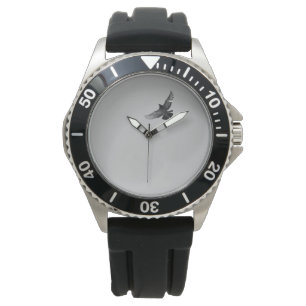 Reloj De Pulsera Foto blanca negra simple moderna de la paloma del
