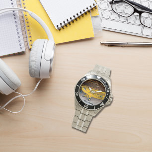 Reloj De Pulsera Foto de avión de piloto genial cumpleaños personal
