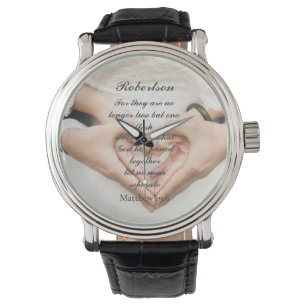 Reloj De Pulsera Foto de boda con Escrituras cristianas