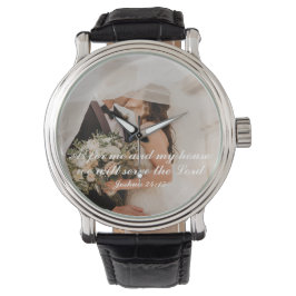 Reloj De Pulsera Foto de boda con Escrituras cristianas