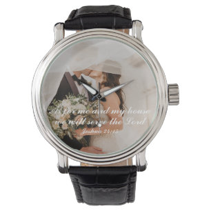 Reloj De Pulsera Foto de boda con Escrituras cristianas