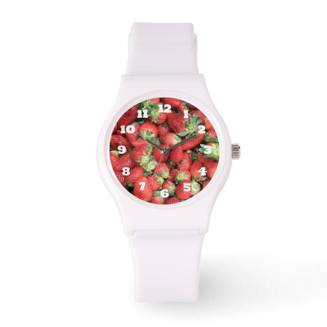 Reloj De Pulsera Foto de Fresas de Jugo Rojo (Anverso)