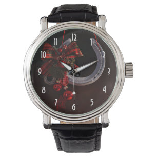 Reloj De Pulsera Foto de herradura colgante de Navidad ecuestre