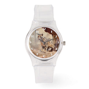 Reloj De Pulsera foto de leopardo nebuloso naturaleza vida silvestr