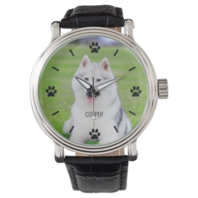 Reloj De Pulsera Foto de Mascota de perros o gatos Personalizados (Anverso)