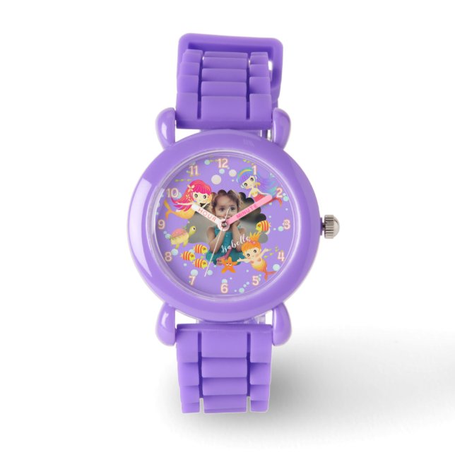 Reloj De Pulsera Foto de Mermaids Purple (Anverso)