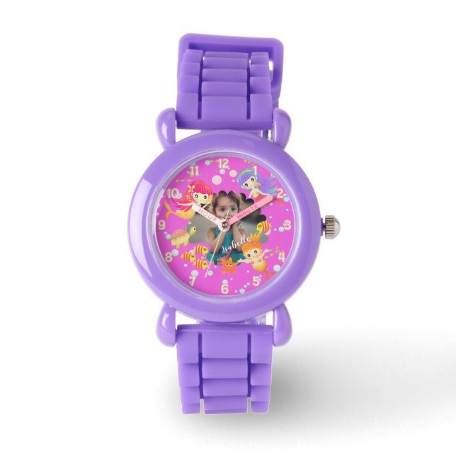 Reloj De Pulsera Foto de Mermaids Violet (Anverso)