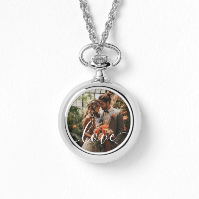 Reloj De Pulsera Foto de pareja Personalizado 'Amor' (Anverso)