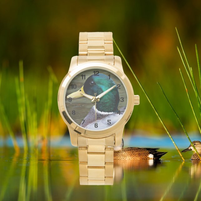 Reloj De Pulsera Foto de pato mallard con cabeza verde (Subido por el creador)