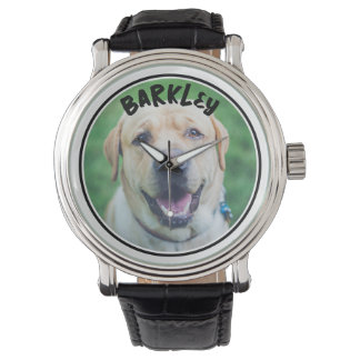 Reloj De Pulsera Foto de perro y texto personalizado