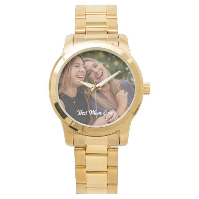 Reloj De Pulsera Foto de personalizado Mejor mamá que nunca Cita Re (Anverso)