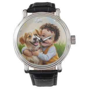Reloj De Pulsera Foto de personalizado Niño de perro simple y perso