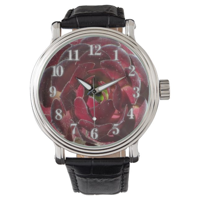 Reloj De Pulsera Foto de planta costera Borgoña roja exitosa (Anverso)