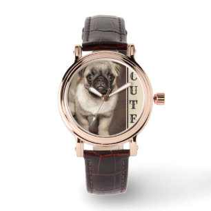 Reloj De Pulsera Foto de porcino de pug