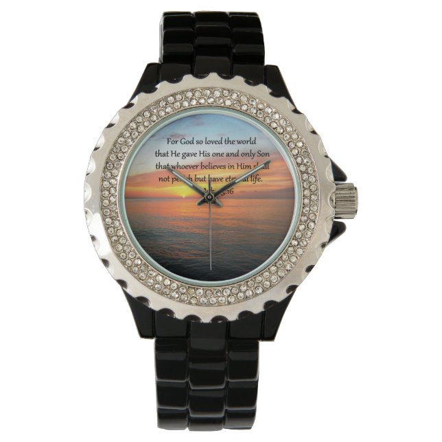 RELOJ DE PULSERA FOTO DE SERENE JOHN 3:16 SUNRISE (Anverso)